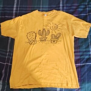 Large Yellow Cactus Graphic Shirt